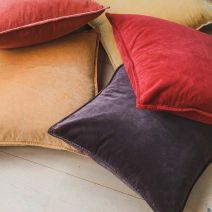 Chocolate Stonewashed Velvet Cushion by Biggie Best